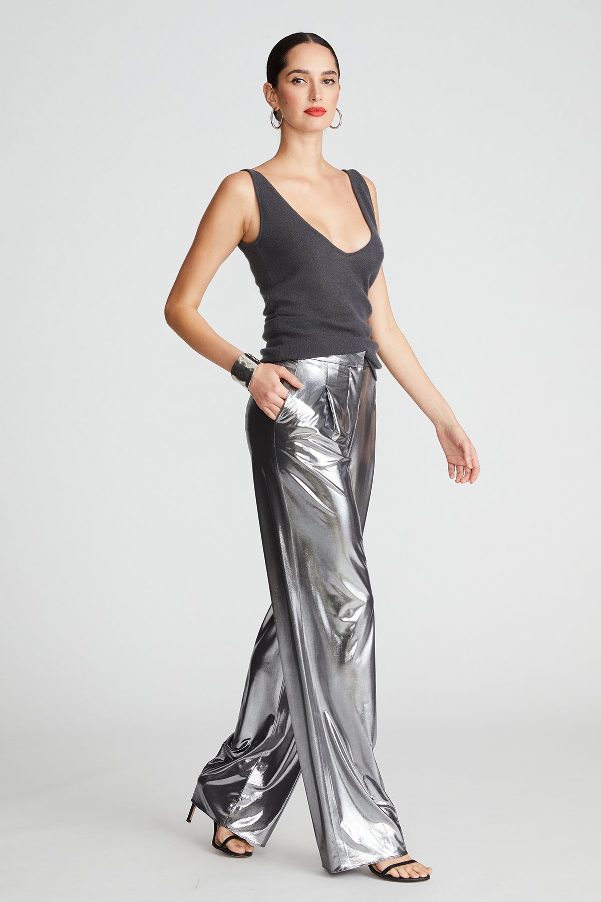Halston JEss Trousers in Foil Jersey