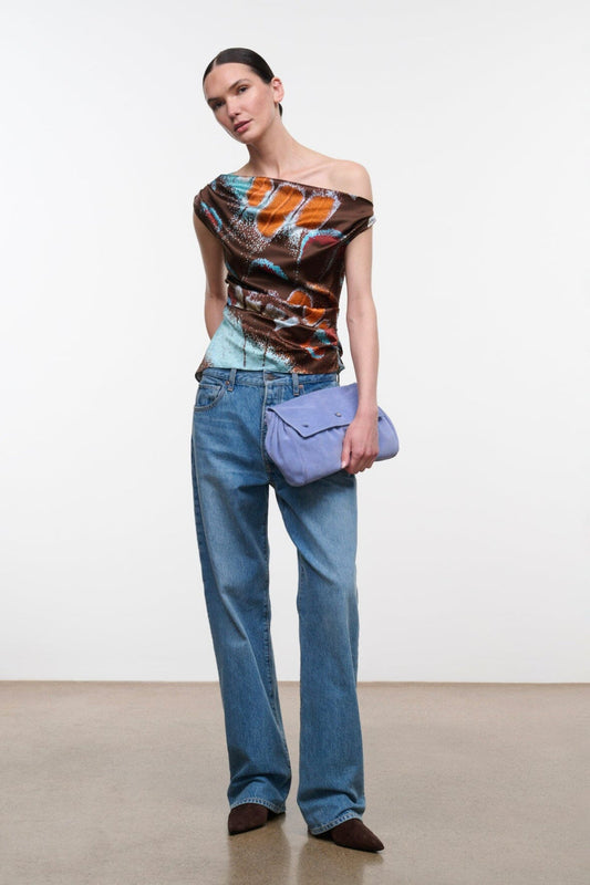Staud PHARE SILK TOP BUTTERFLY SKY