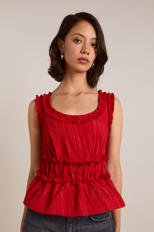 Damson Madder Everly Ruffle Blouse Top