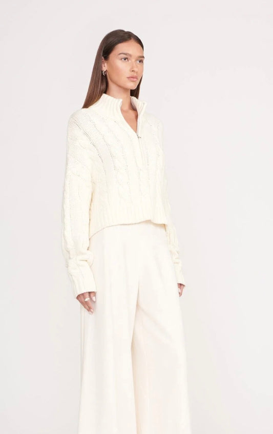 STAUD HAMPTON SWEATER - IVORY