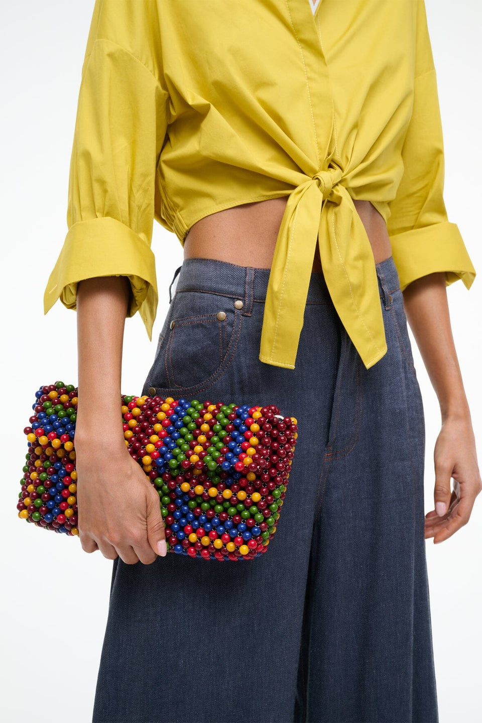 Staud Timmy Shoulder Bag Jungle Stripe