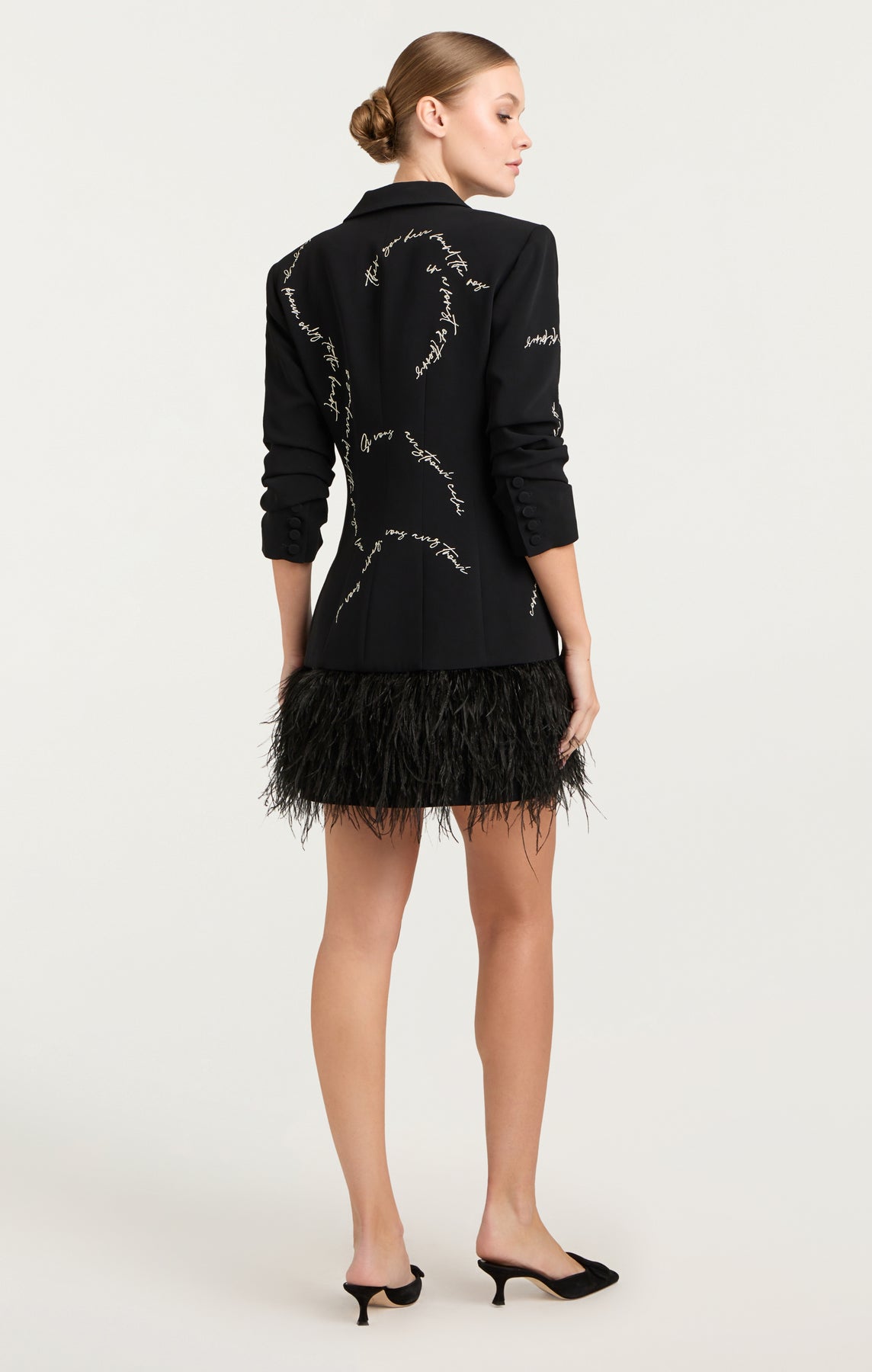 Cinq a Sept FEATHER AND SCRIPT EMBELLISHED JOEL DRESS