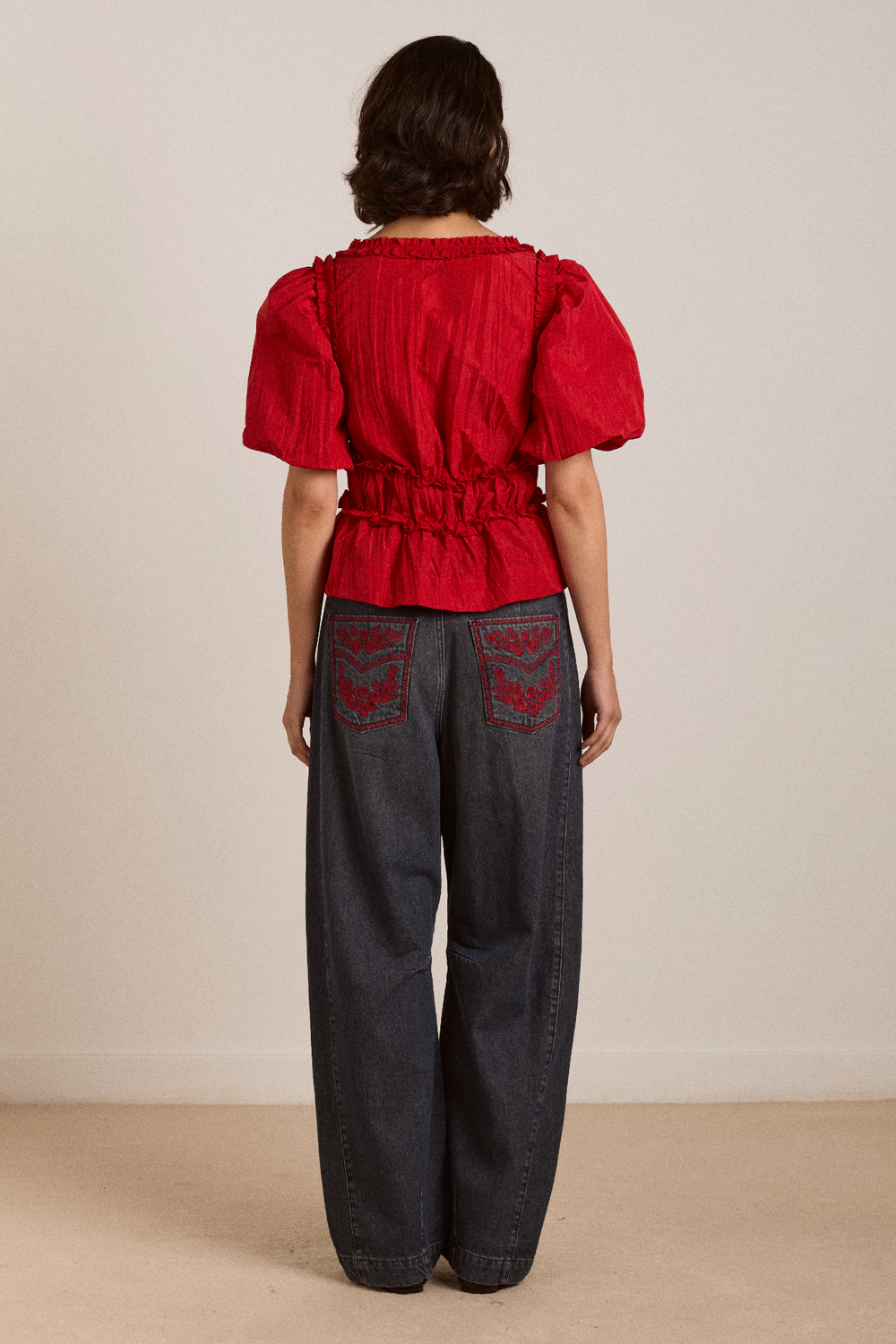 Damson Madder Everly Ruffle Blouse Top
