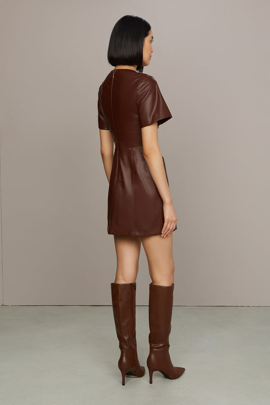 AMur Joey Leather Mini Dress