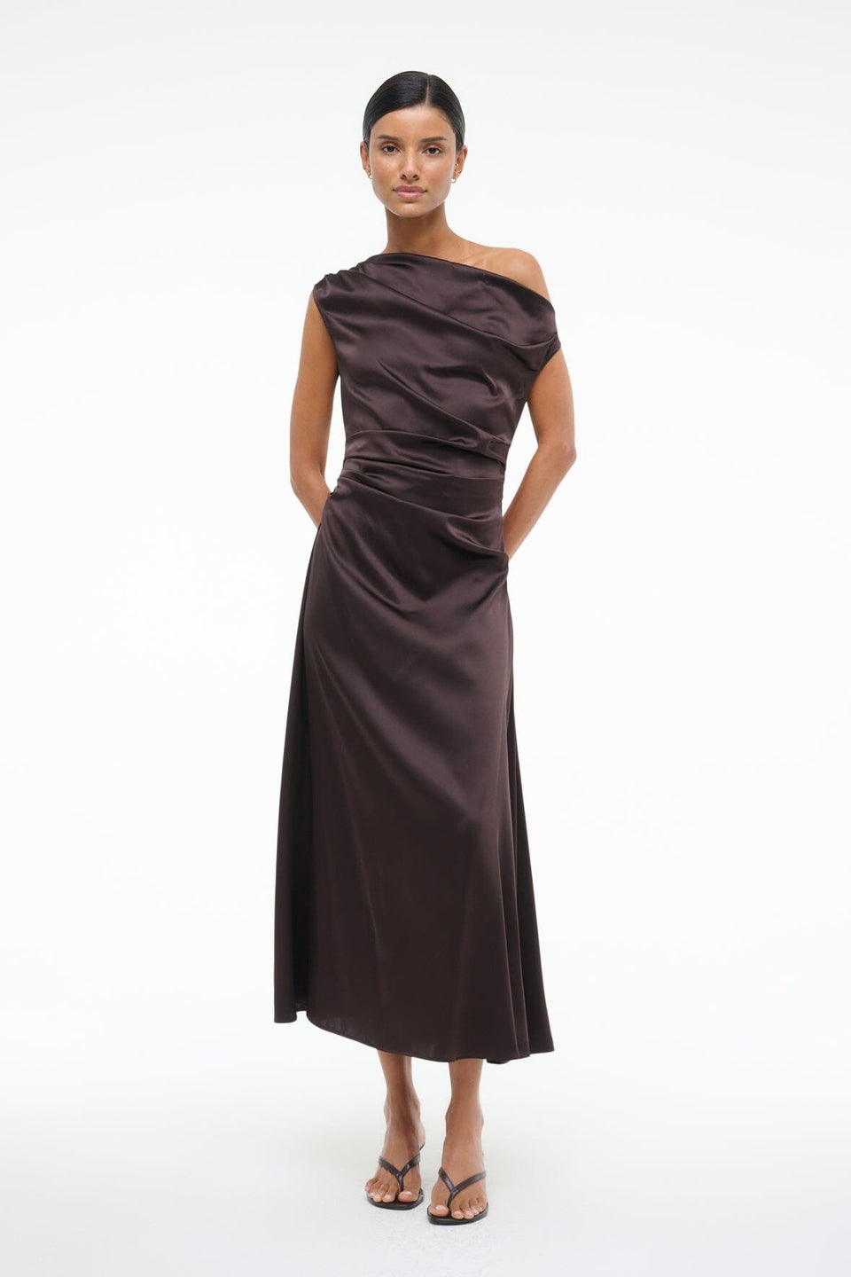 Staud Phare Silk Dress - Earth