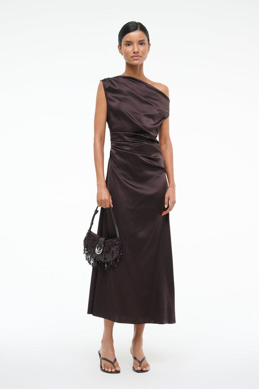 Staud Phare Silk Dress - Earth
