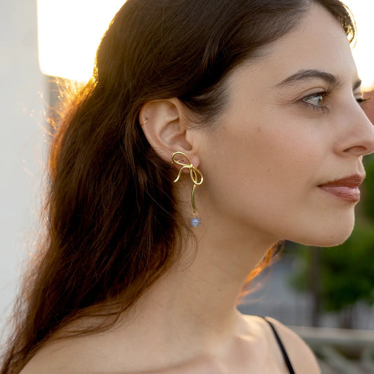 About a Bow Earrings - Aquamarine