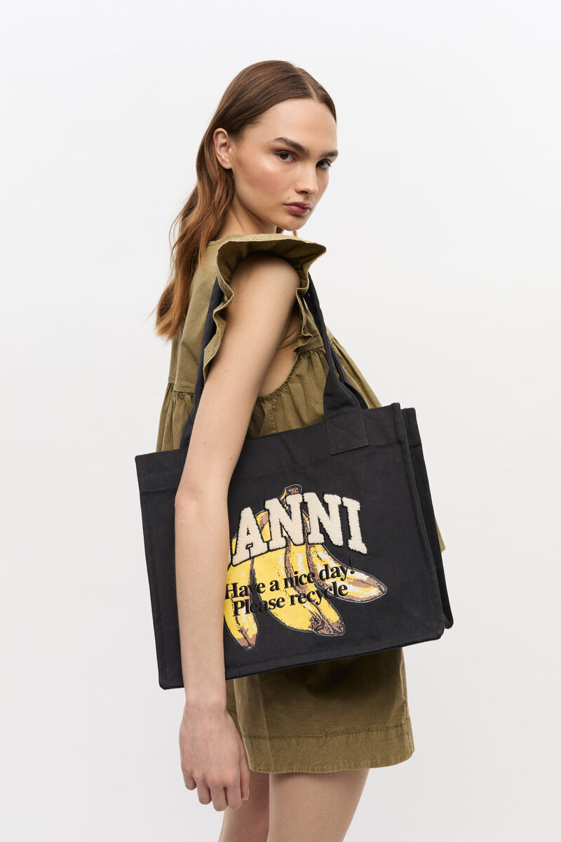 Ganni Black Banana Large Tote