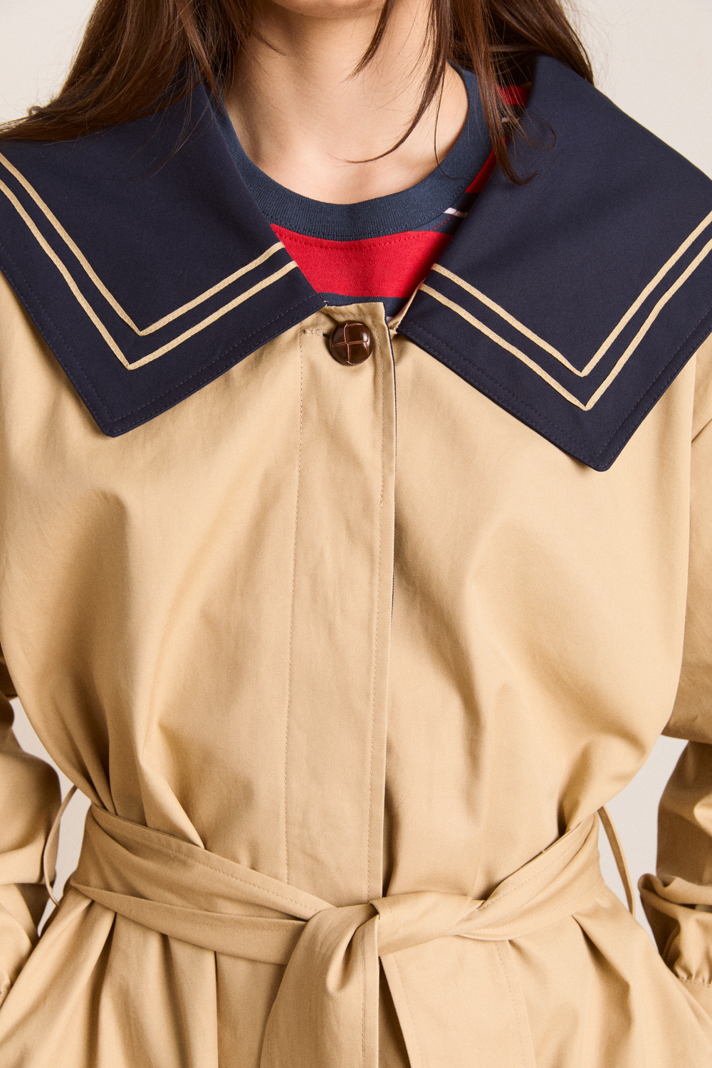 Damson Madder Ella Trench - Navy Tan