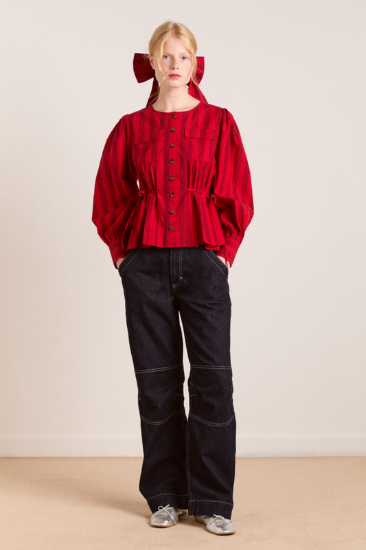 Damson Madder Charlize Blouse - Red Stripe