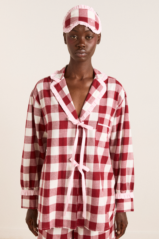 Damson Madder Antonella Pj Set - Burg Gingham