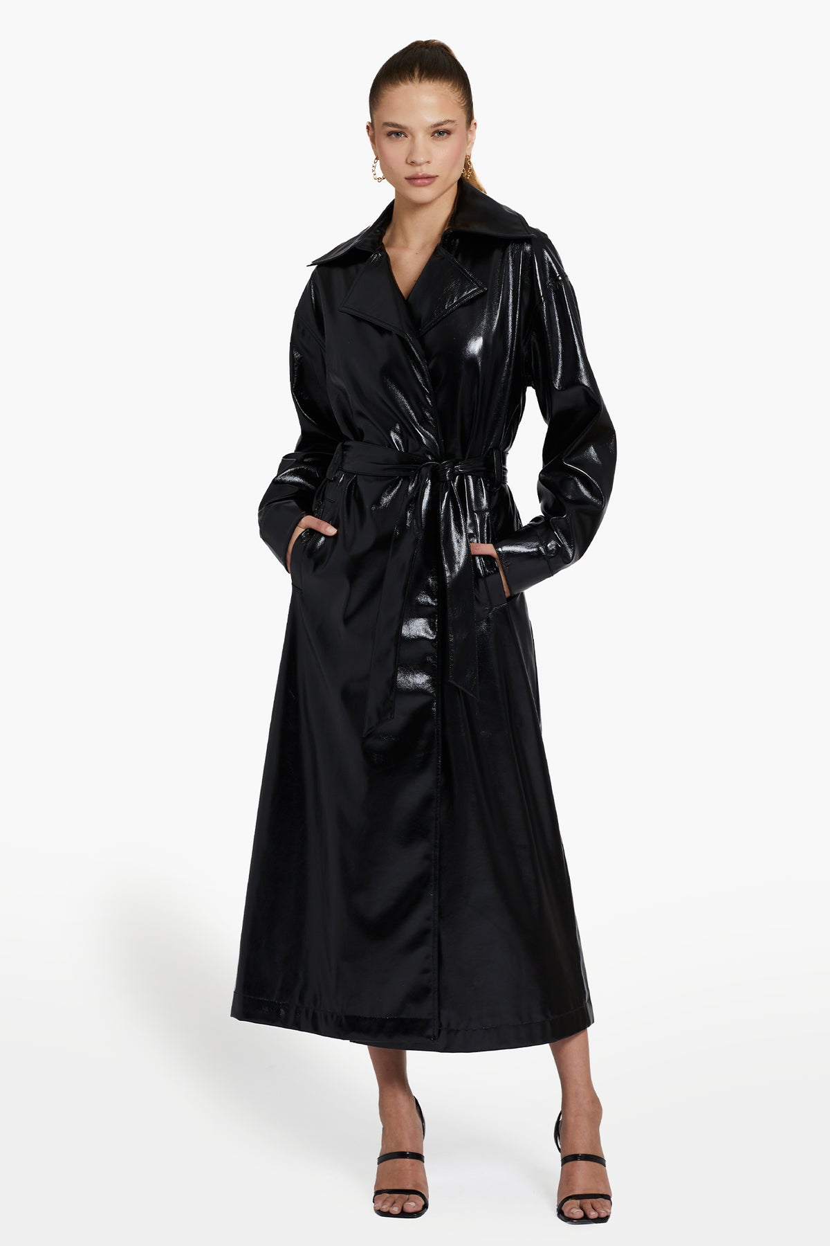 Amanda Uprichard LANSING COAT IN PATENT LEATHER