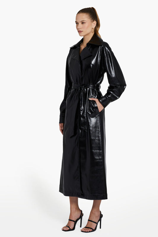 Amanda Uprichard LANSING COAT IN PATENT LEATHER