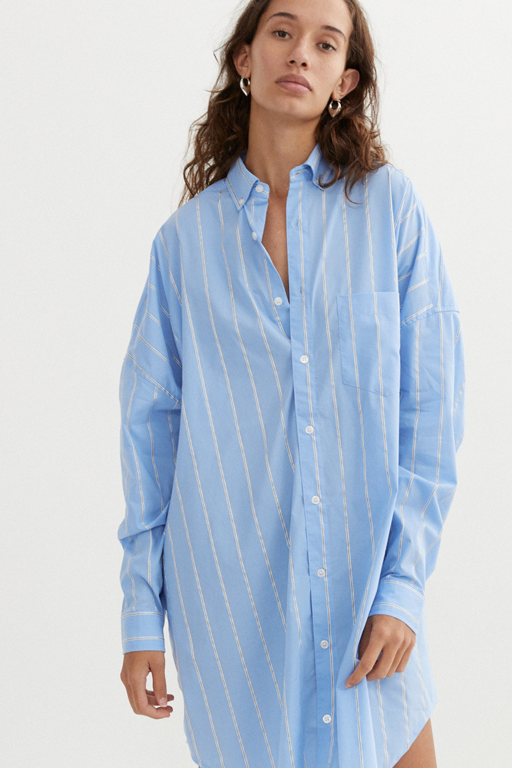 BLANCA Cassian Shirt Dress in Blue