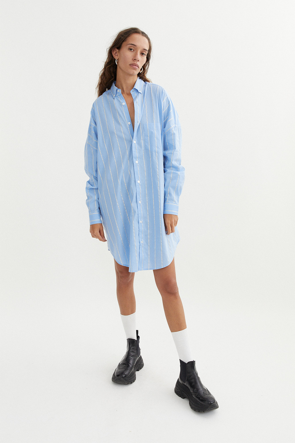 BLANCA Cassian Shirt Dress in Blue
