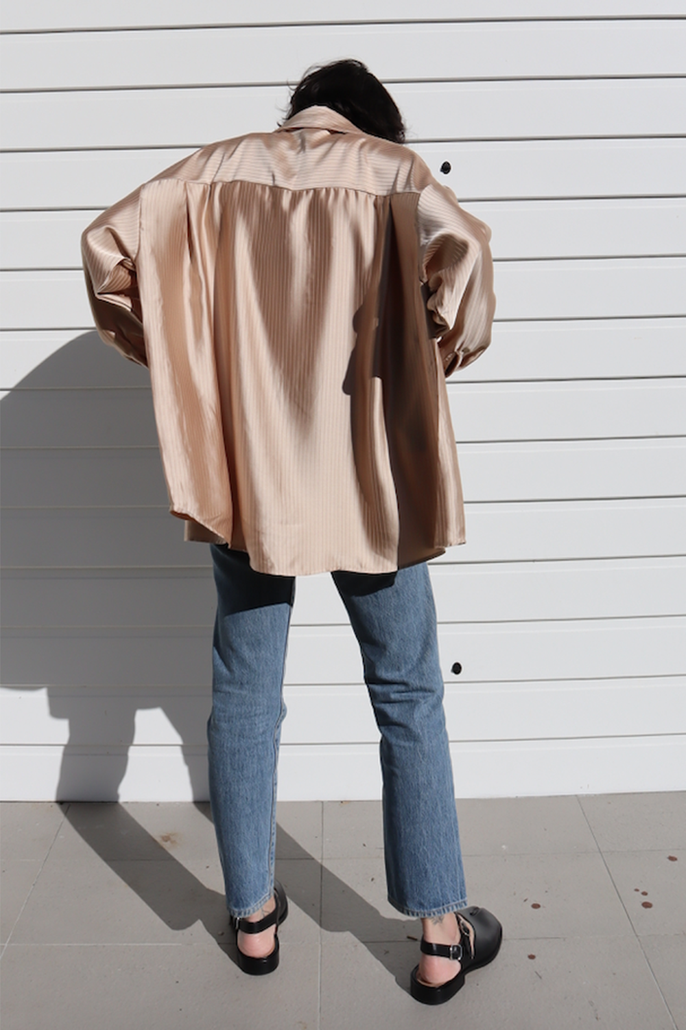 BLANCA Knox Stripe Shirt in Beige