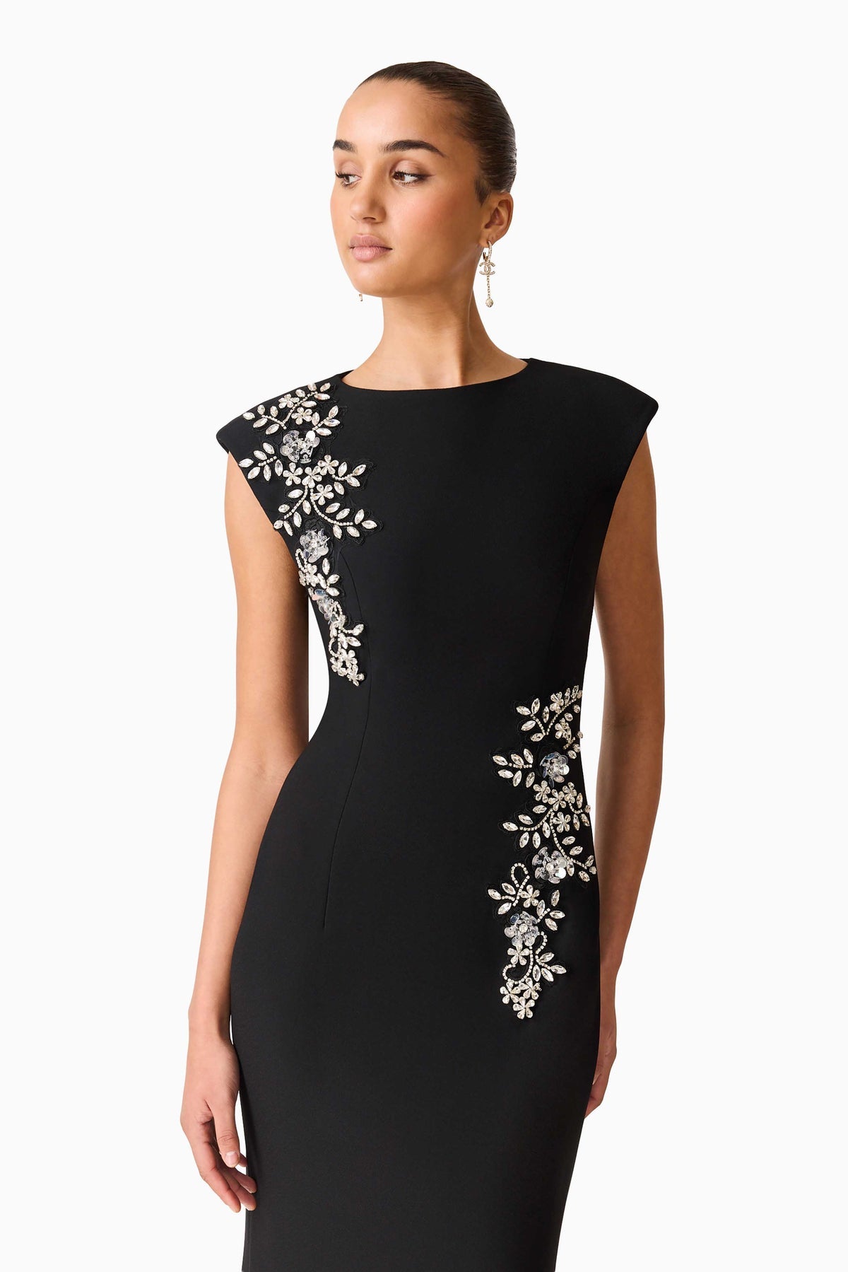 Elliatt Veda Embellished Gown in Black