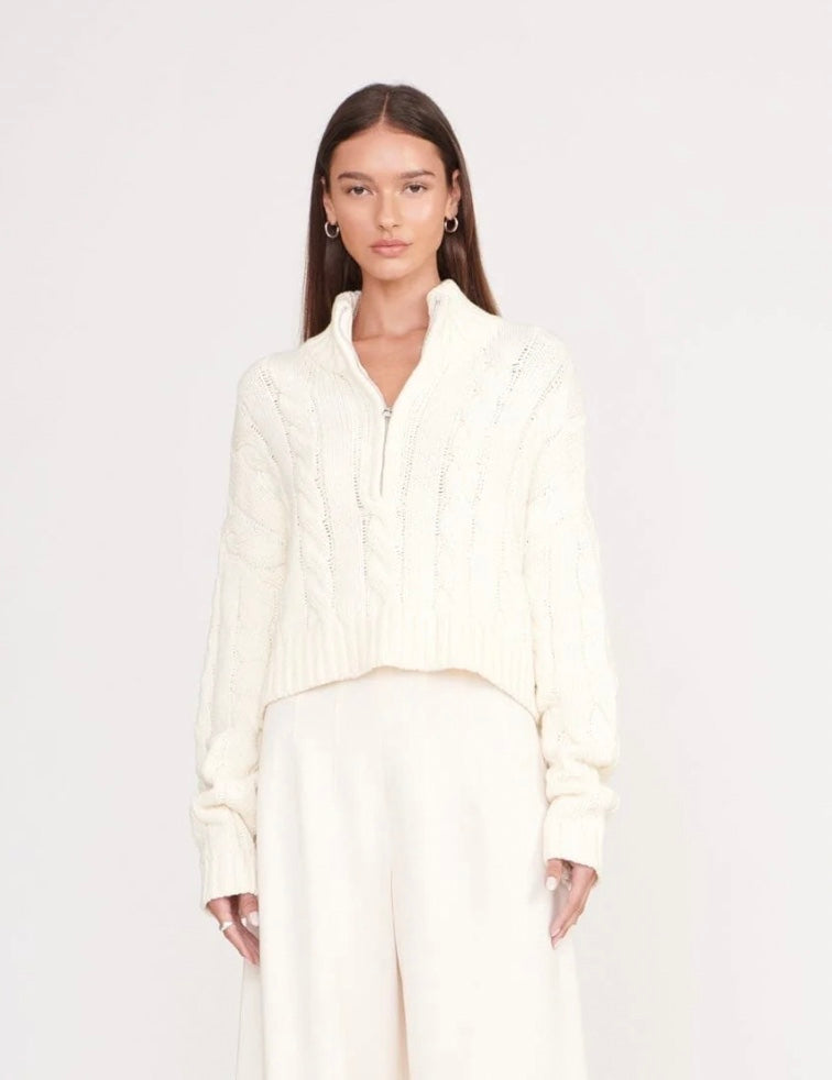 STAUD HAMPTON SWEATER - IVORY