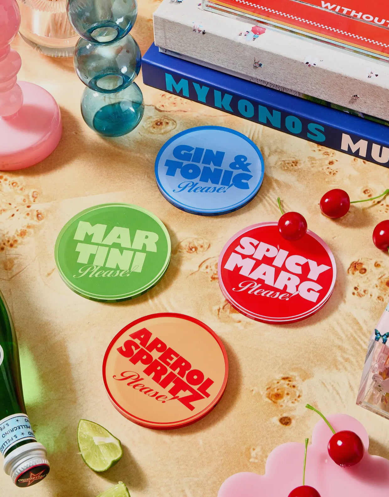 Drinks on Me Set of 4 Coasters