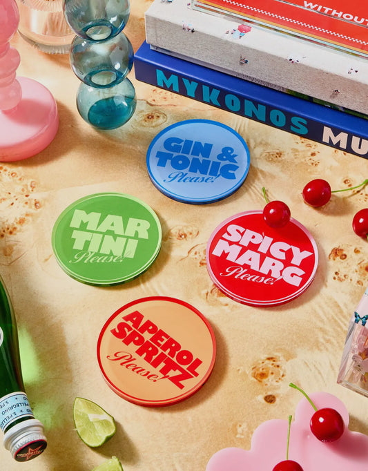 Drinks on Me Set of 4 Coasters