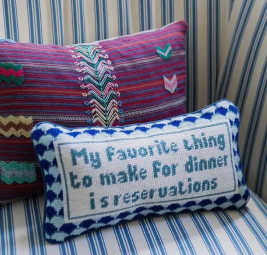 Needlepoint Reservations Pillow