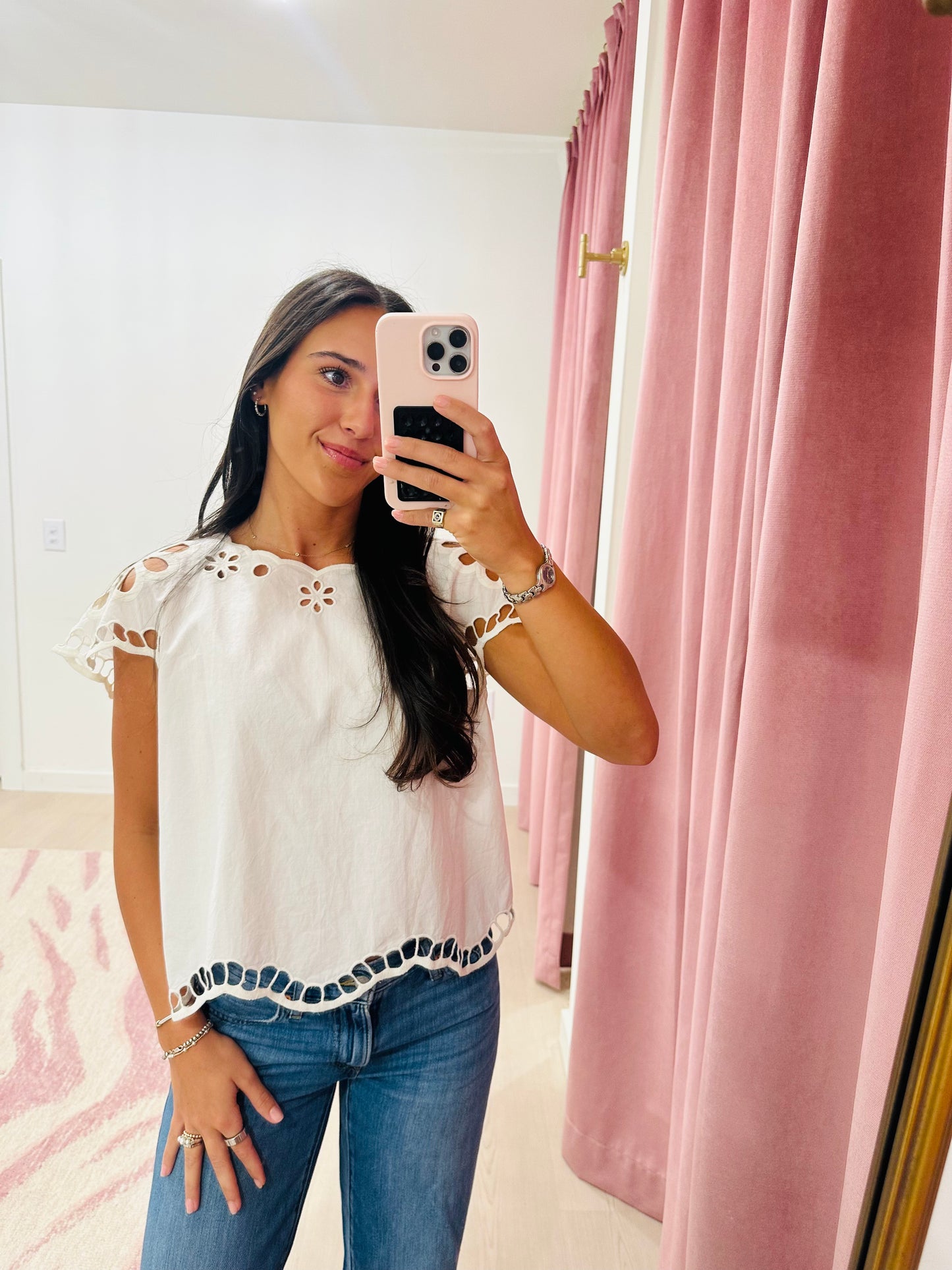 The Great Super Bloom Eyelet Top