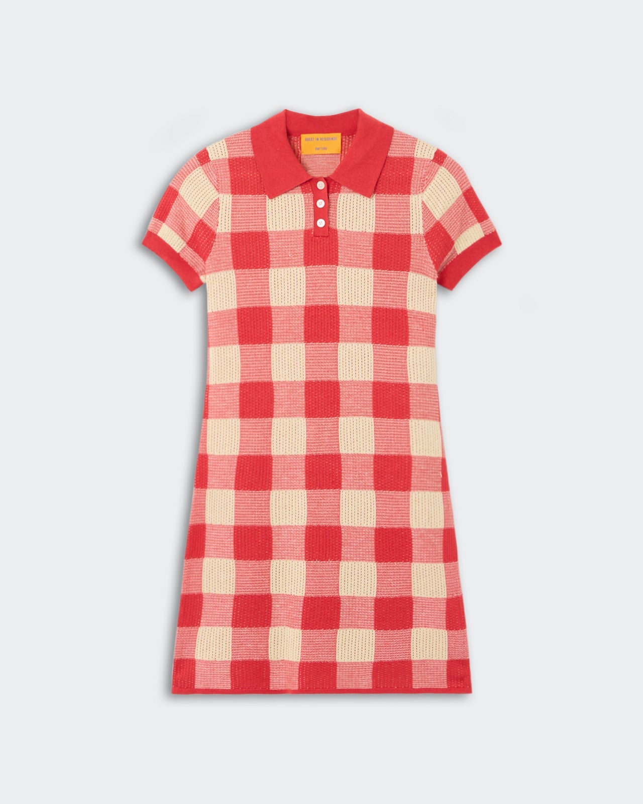 Guest in Residence Gingham Polo Dress - Scarlet/Mist