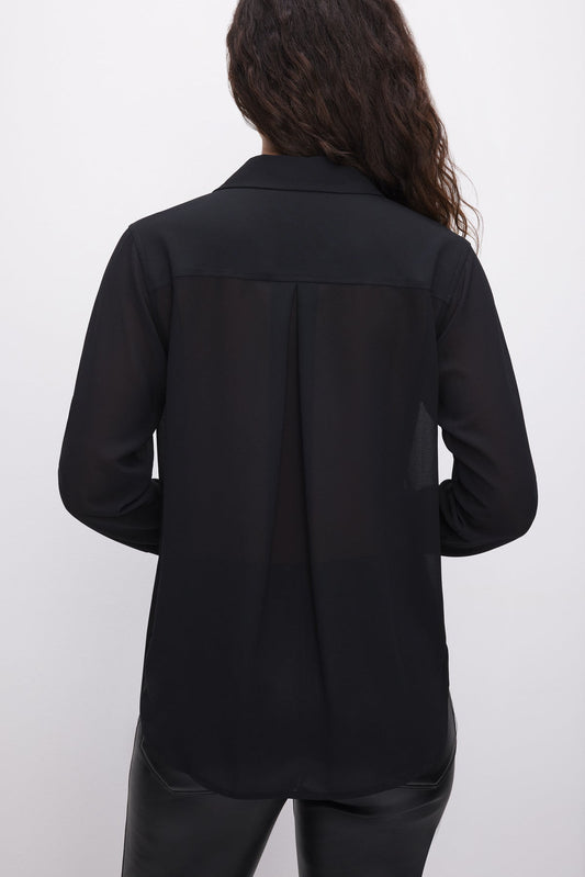 Good American Sheer Woven Shirt