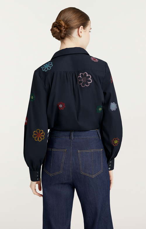 Cinq a Sept Heatset Daisy Embellished Kandice Top