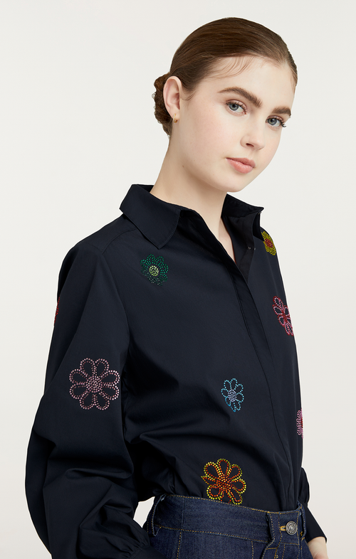 Cinq a Sept Heatset Daisy Embellished Kandice Top