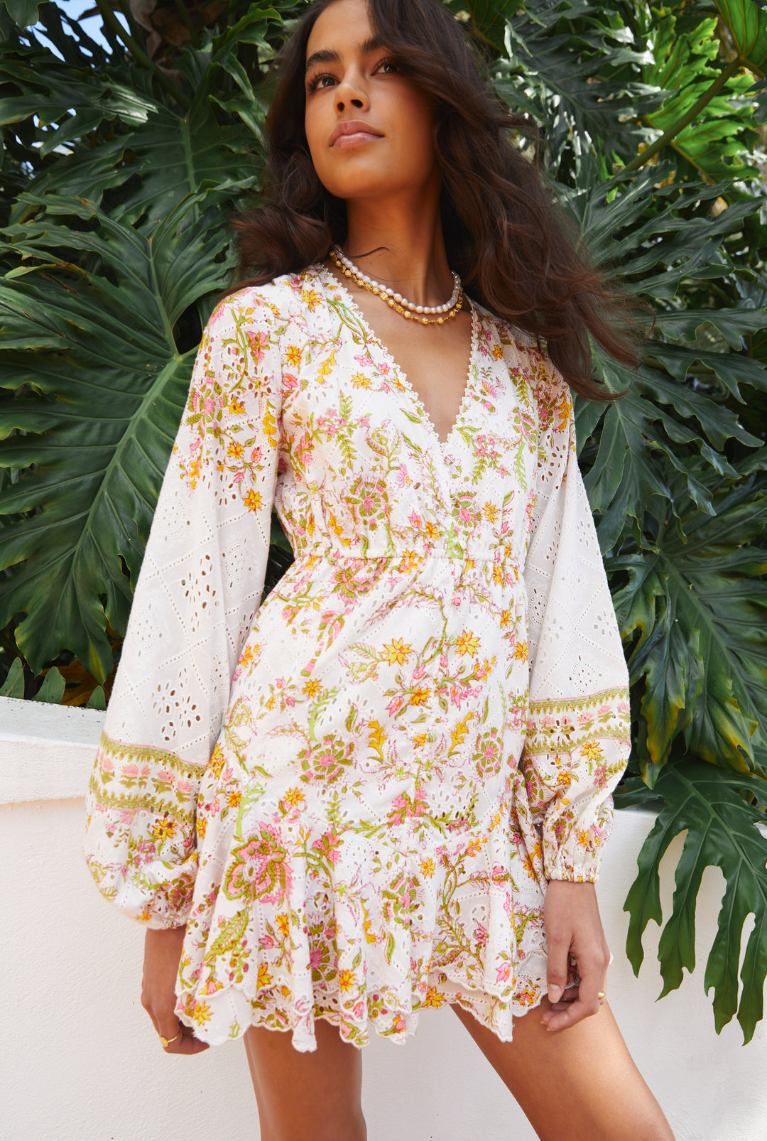 Hemant & Nandita Aira White Cotton Dress