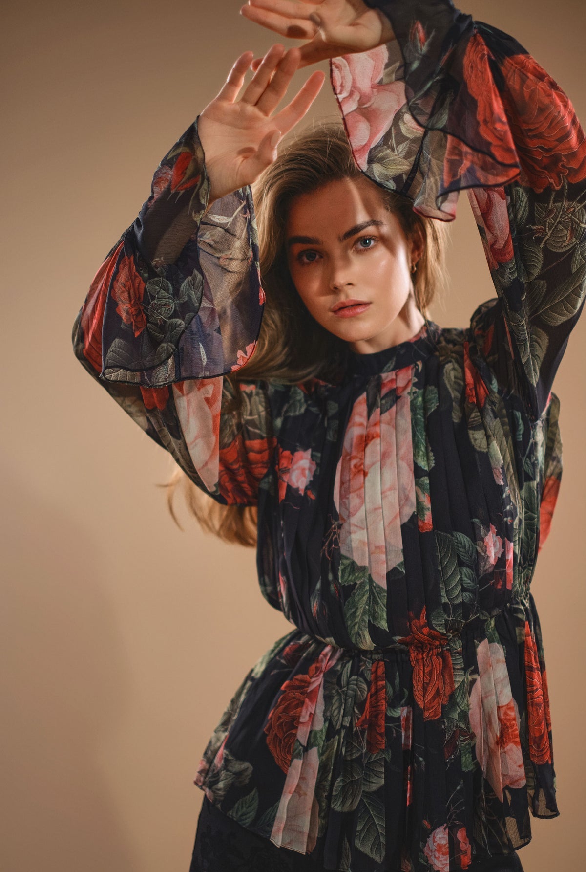Hemant & Nandita Naaz Crinkle Chiffon Top