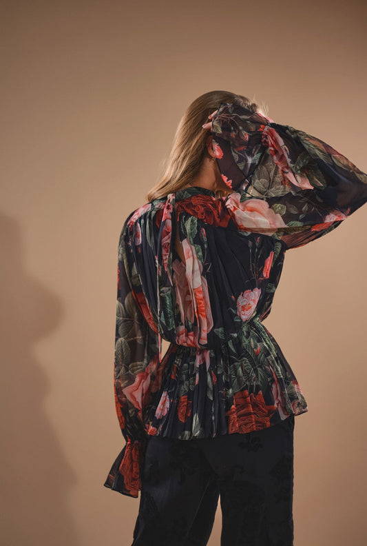 Hemant & Nandita Naaz Crinkle Chiffon Top