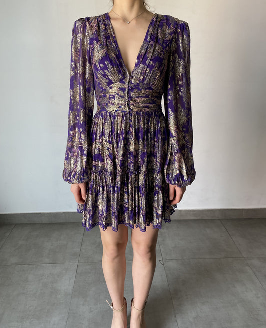 Hemant & NAndita Viha Purple Georgette Dress