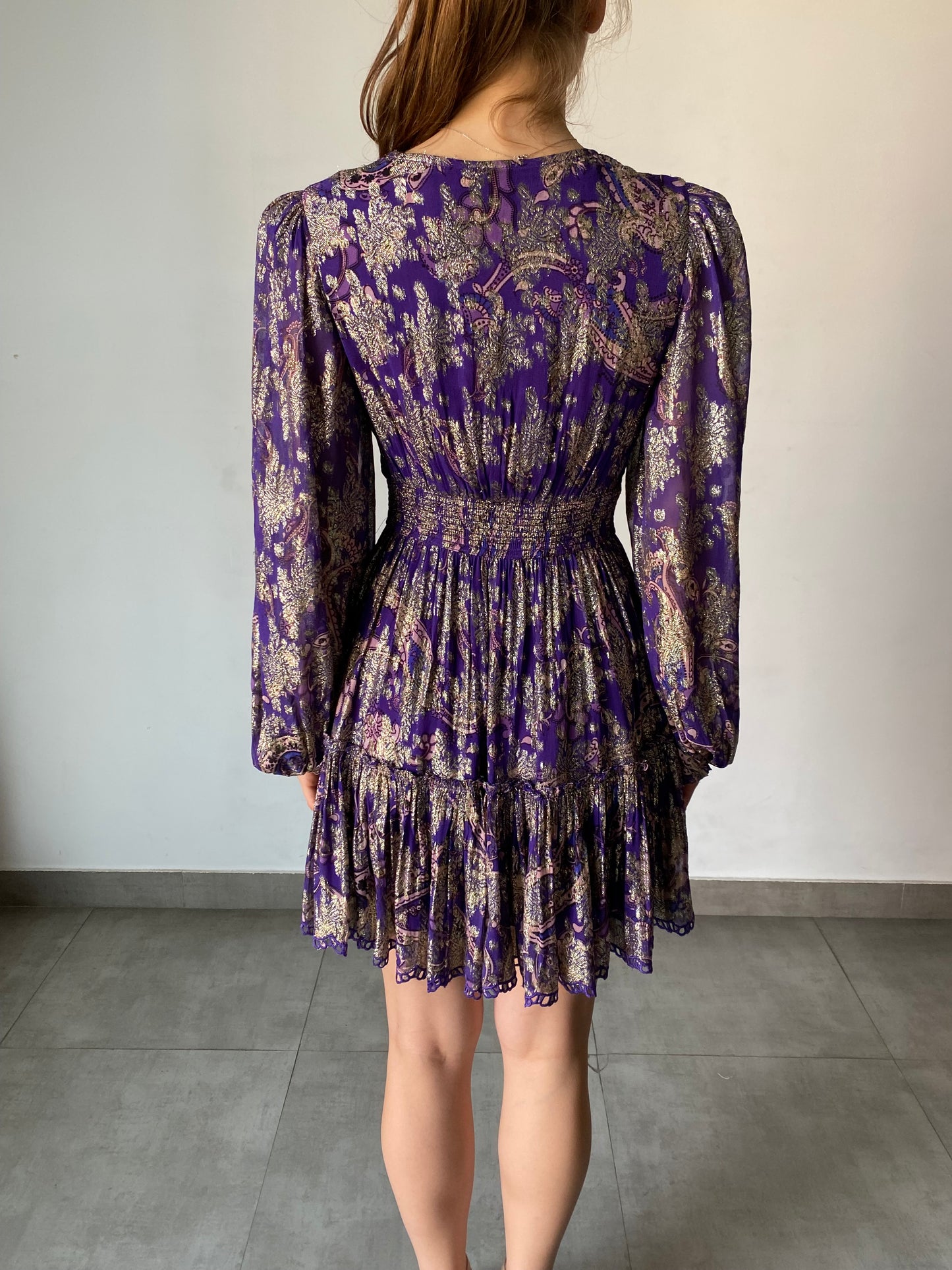 Hemant & NAndita Viha Purple Georgette Dress