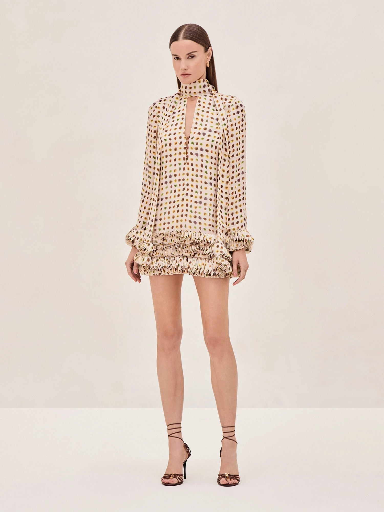 line and dot alexis dress Alexis Ivory Black Polka Dot Midi Dress by Alexis
