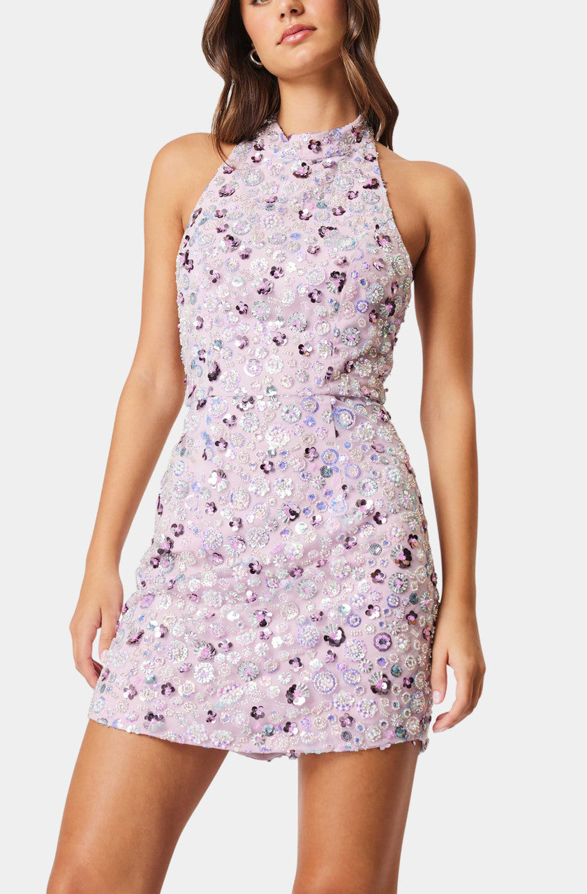 ELLIATT Aurora Strapless Party Mini Dress In Purple