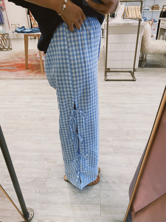 The Casey Bow Tie Pant - Blue