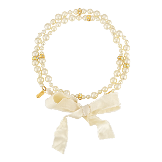 Logan Tay Ivory Pearl Bow Necklace