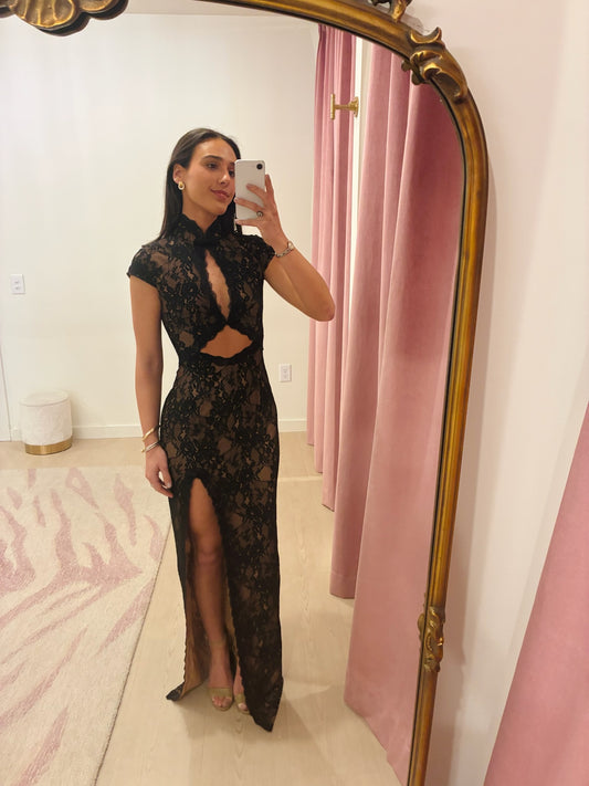 Sau Lee Moira Lace Maxi Dress