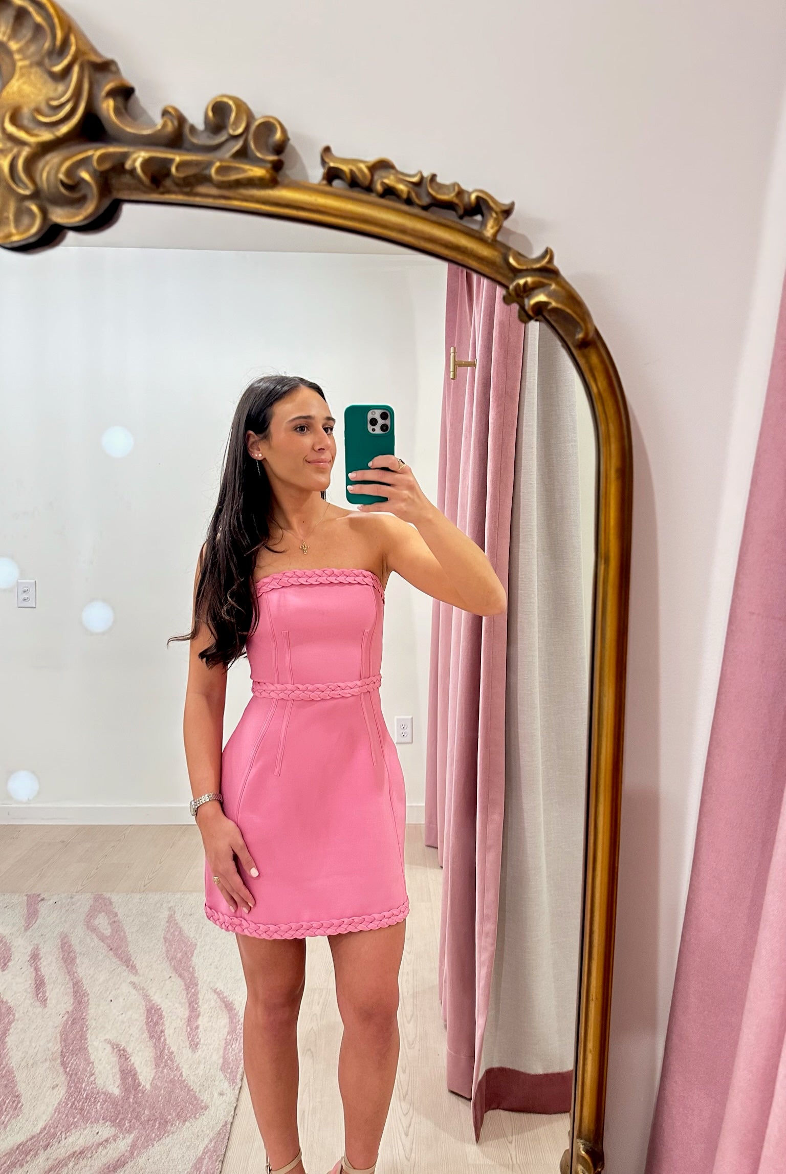 mini dress selfie Coralene Strapless Mini Dress - Pink - XS