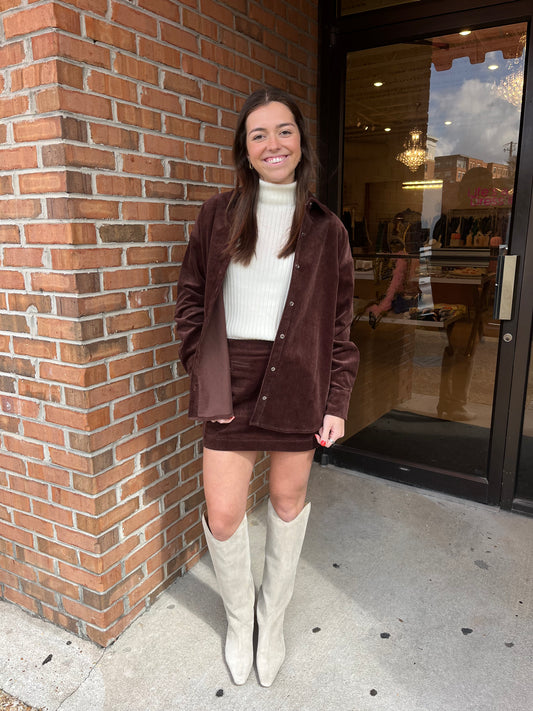 STAUD MATTHEW SHIRT - MAHOGANY