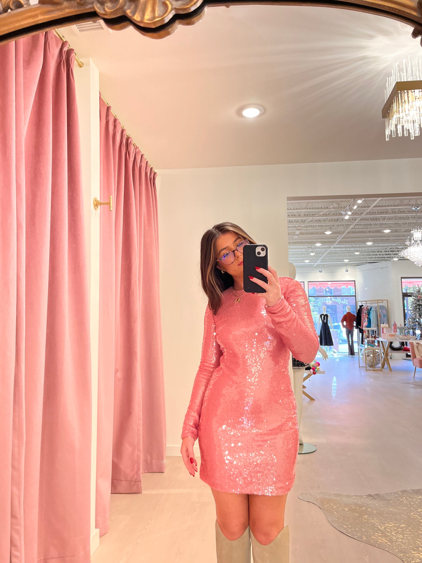 MONIQUE LHUILLIER CLAIRE SEQUINS DRESS