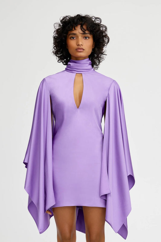 ADRIANA LONG SLEEVE MINI DRESS Lilac