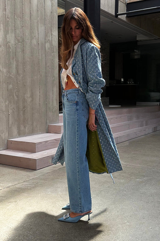 NEVER FULLY DRESSED DENIM HARPER TRENCH COAT