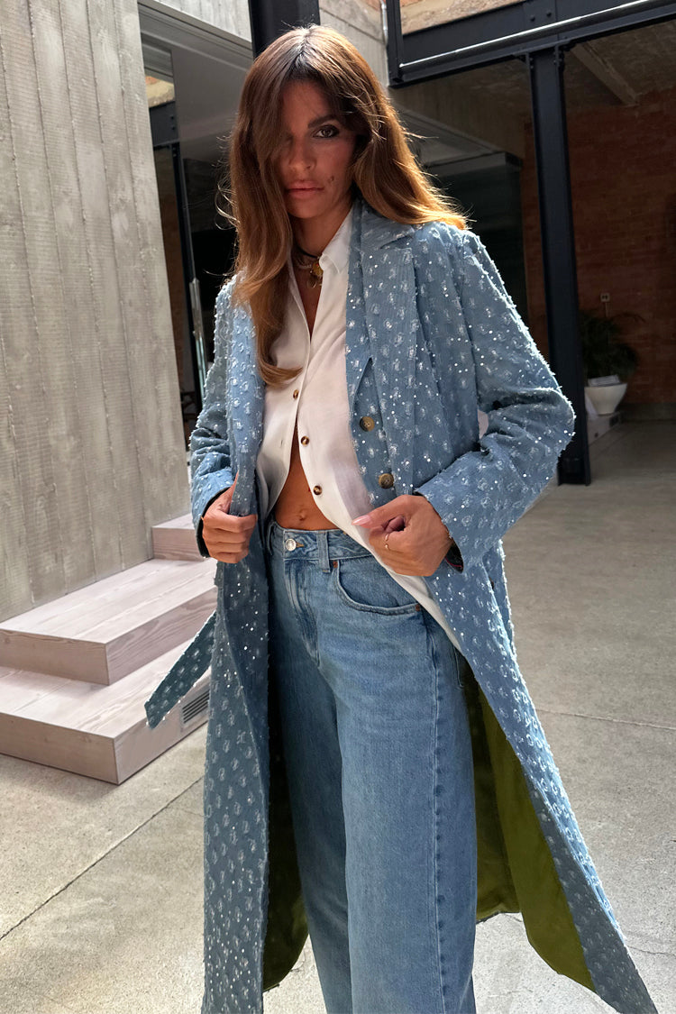 NEVER FULLY DRESSED DENIM HARPER TRENCH COAT
