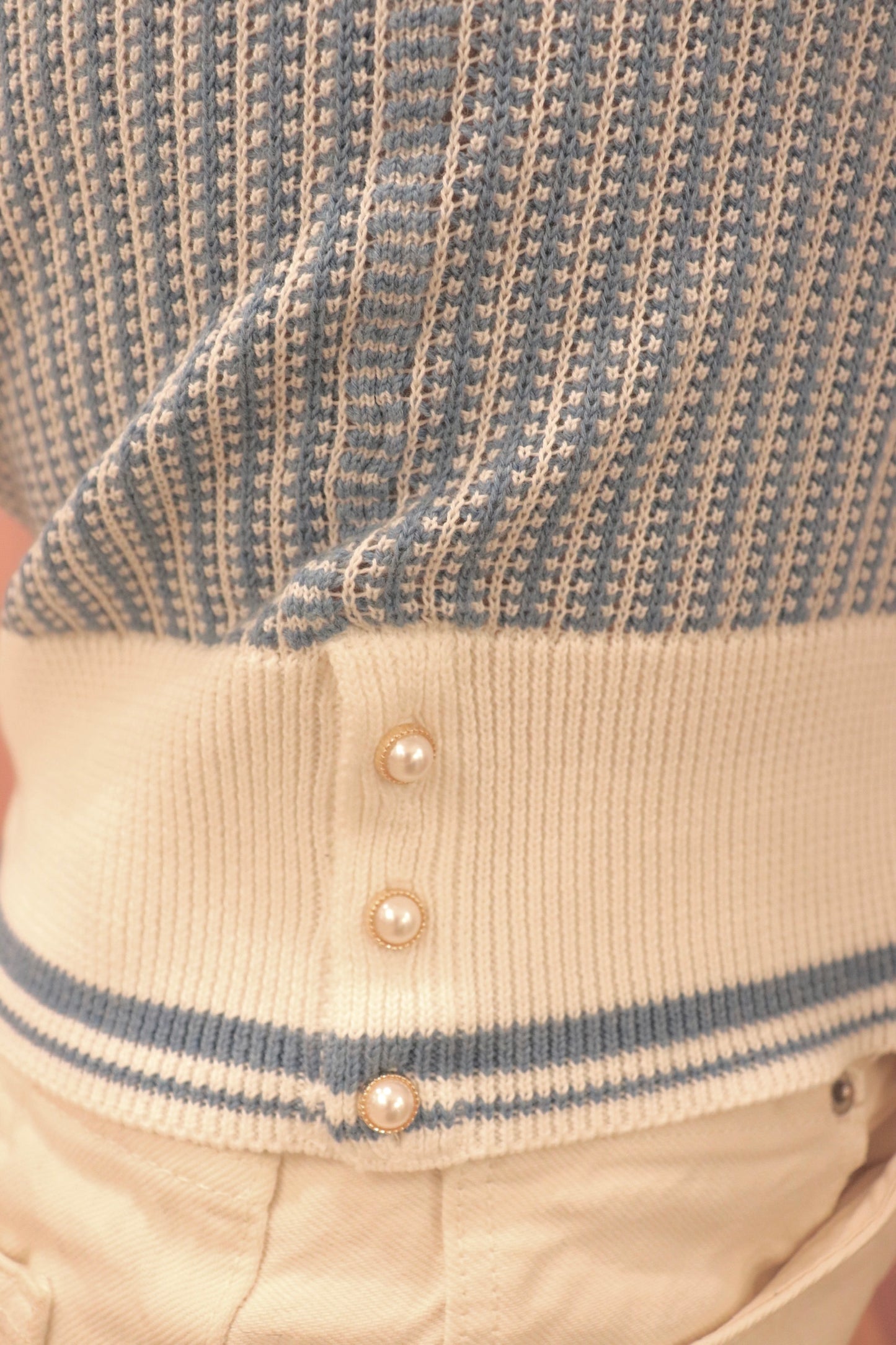 Autumn Cashmere Textured Two Tone Vest w/ PEarls