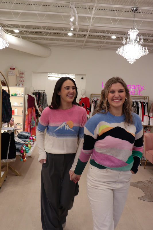 Autumn Cashmere Peaks and Valleys Intarsia Crew