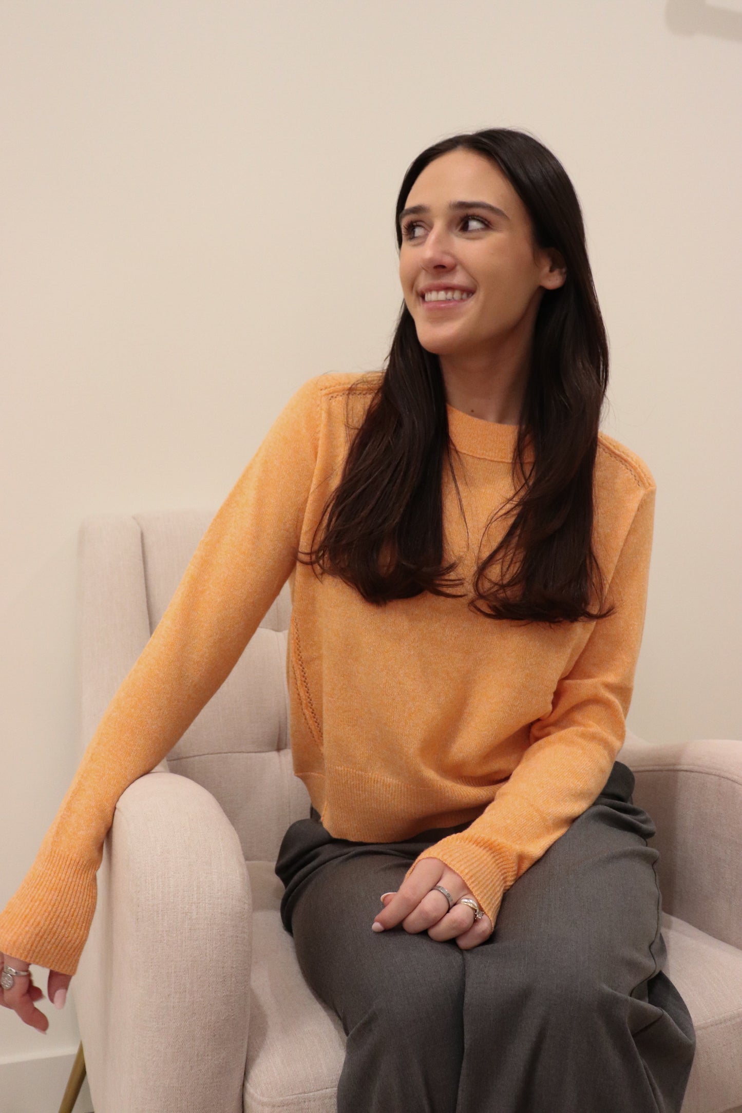 AUTUMN CASHMERE CREW - ORANGE CRUSH