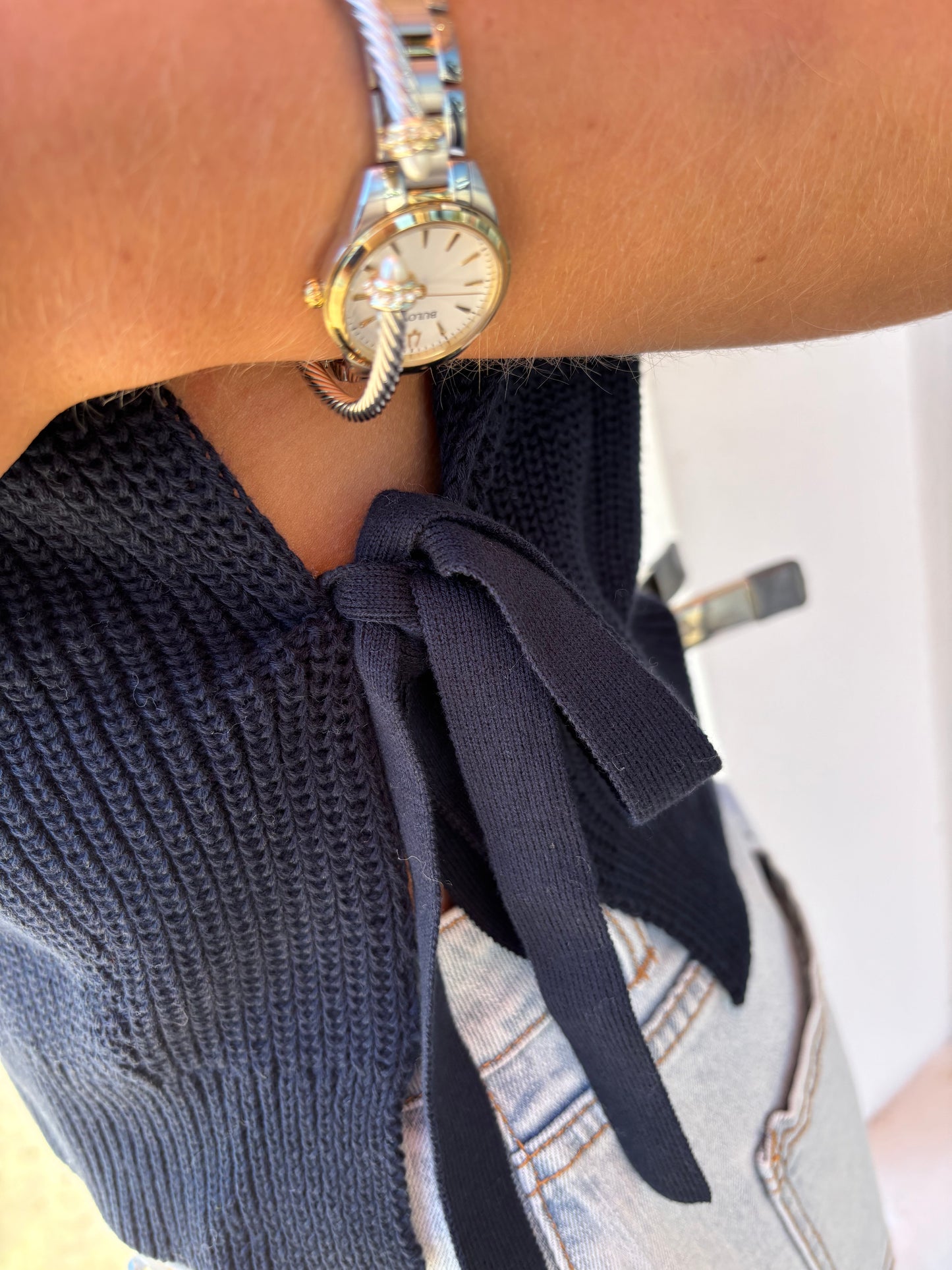 Autumn Cashmere Shaker Side Tie Top